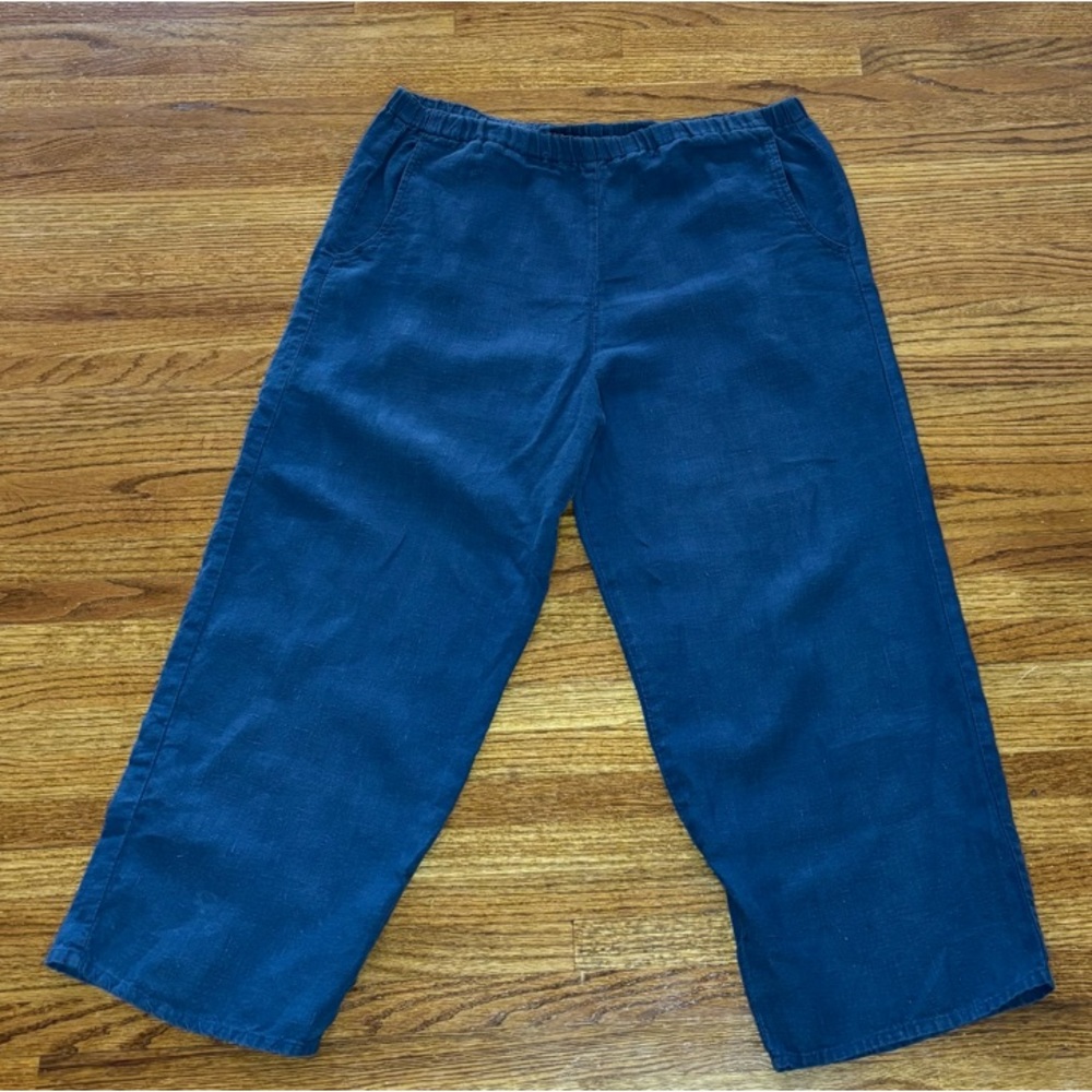FLAX by Jeanne Engelhart 100% Linen Capri Pants